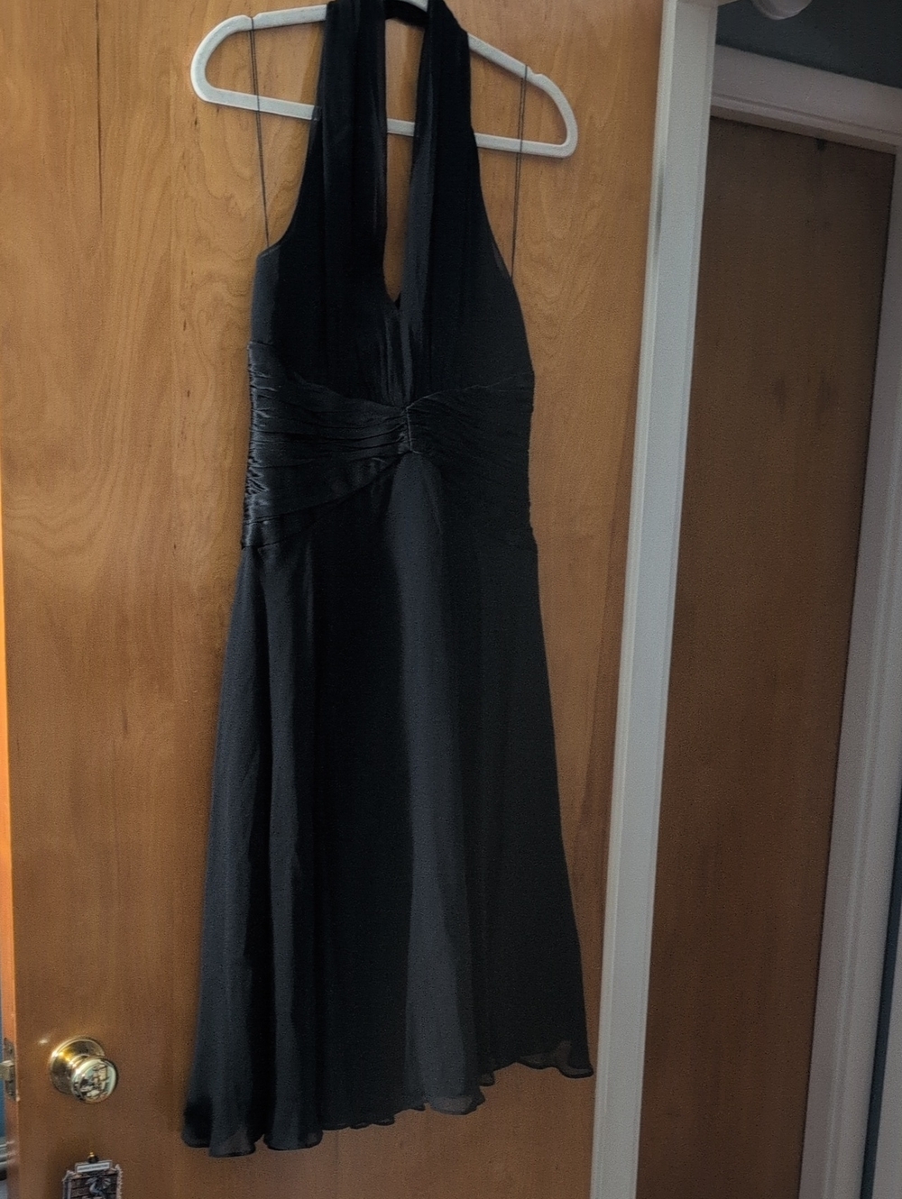 Maggy London Black One-Shoulder Halter Cocktail Dress